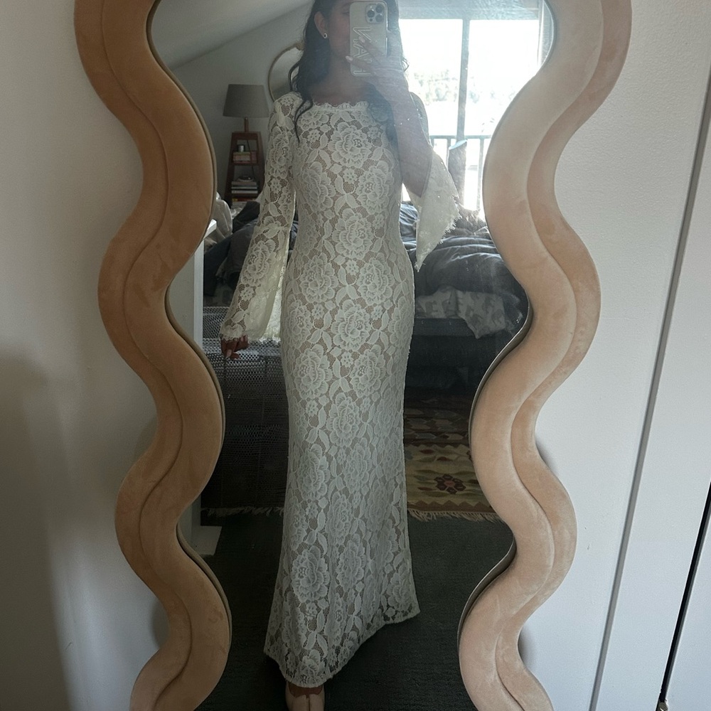 BHLDN long sleeve Lace Wedding/Maxi Dress size 6 (fits like XS)